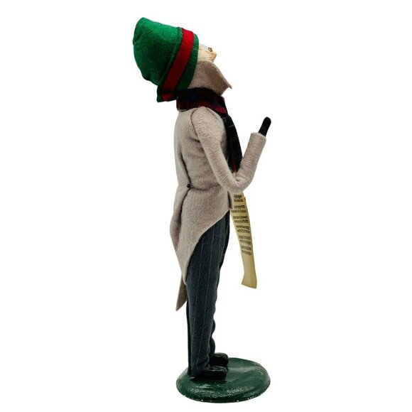Byers Choice Victorian Man Caroler Sheet Music Tan Coat 1985 13 inch Bumpy Base - Picture 4 of 9